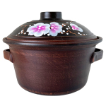 Кастрюля 2л Сакура с ручками красная глина