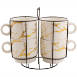 Сервіз чайний 4 предмета 250мл Білий мармур 676-8