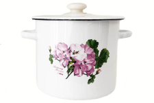 Каструля емальована 7л 1620/2 Пеларгонія