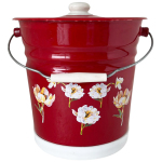 Відро емальоване 12л 1324/4 з піддоном Квіткова фантазія