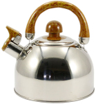 Чайник із нержавіючої сталі зі свистком і коричневою ручкою 2.0л 001