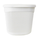 Корзина 15л с крышкой Drop Design белая