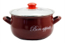 Кастрюля эмалированная 5.1л Bon appetit красный