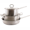 Набор из нержавеющей стали кастрюля 1.3л ковш 2.3л сковорода 240мм В-023