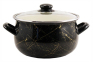 Кастрюля эмалированная 4л Черный мрамор